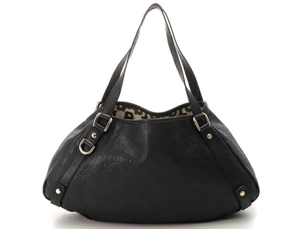 Gucci Guccissima Tote Bag Black Leather
